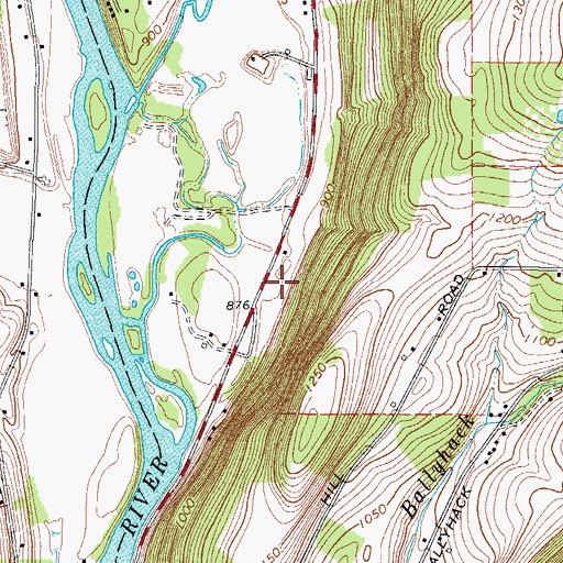 Topographic Map of Hickory Ridge Mobile Home Park, NY