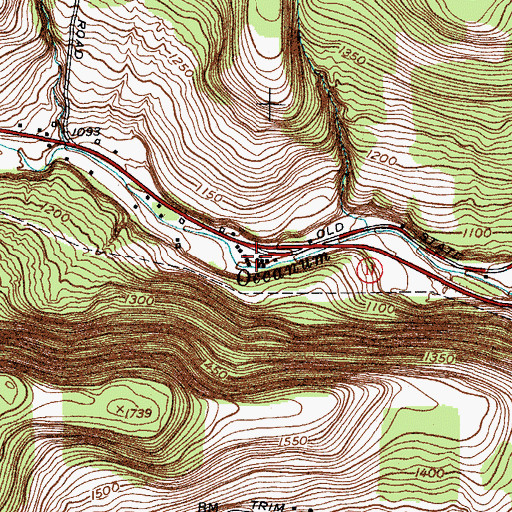 Topographic Map of Occanum Falls Mobile Home Park, NY