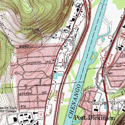 Topographic Map of Riverview Mobile Home Community, NY