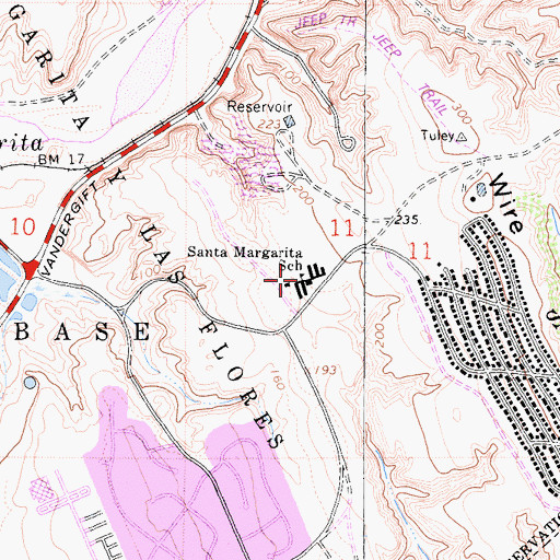 Topographic Map of Santa Margarita School, CA