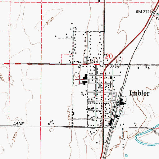 Topographic Map of Imbler High School, OR