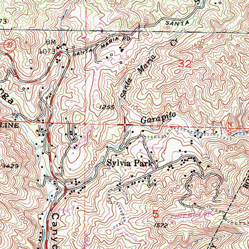 Topographic Map of Santa Maria Creek, CA