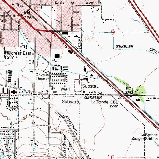 Topographic Map of La Grande Adventist School, OR
