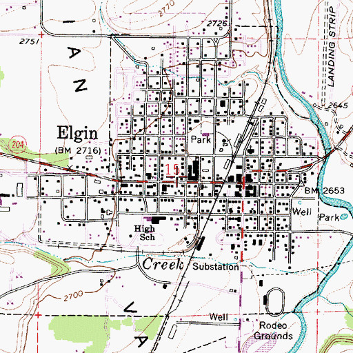 Topographic Map of Stella Mayfield Elementary School, OR