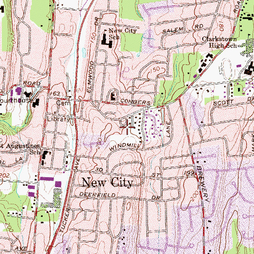 Topographic Map of New City Jewish Center, NY