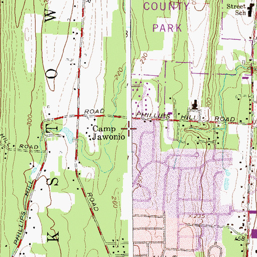 Topographic Map of Woodglen Elementary School, NY