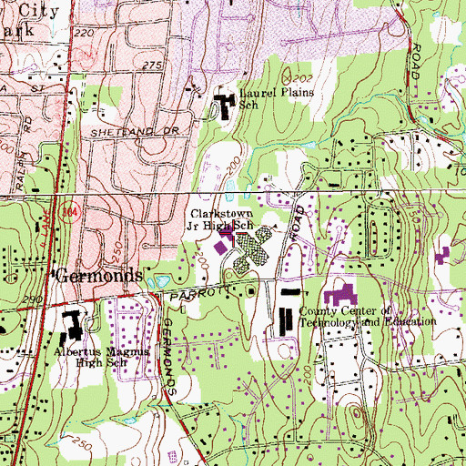 Topographic Map of Felix V Festa Middle School, NY