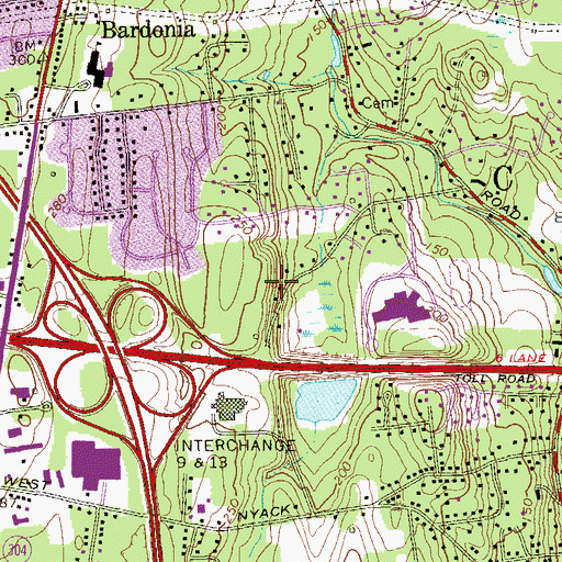 Topographic Map of Blue Rock School, NY