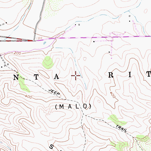 Topographic Map of Santa Rita, CA