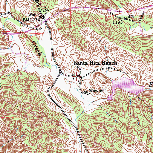 Topographic Map of Santa Rita Ranch, CA