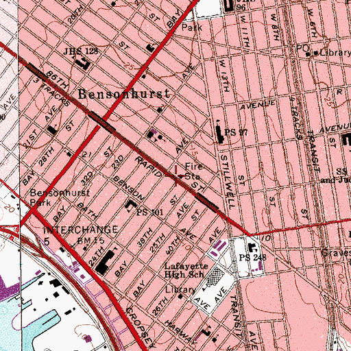 Topographic Map of Stillwell Theatre (historical), NY