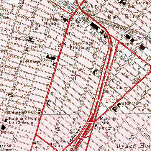 Topographic Map of Stanley Theatre (historical), NY