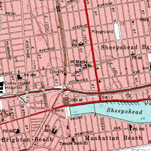 Topographic Map of Sheldon Theatre (historical), NY