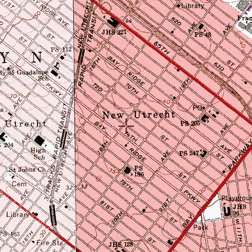 Topographic Map of Senate Theater (historical), NY