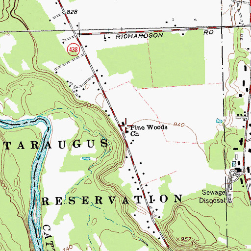 Topographic Map of Pinewood School (historical), NY