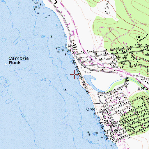 Topographic Map of Santa Rosa Creek, CA