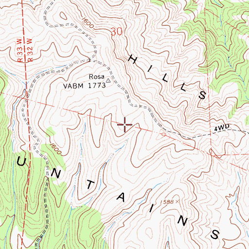Topographic Map of Santa Rosa Hills, CA