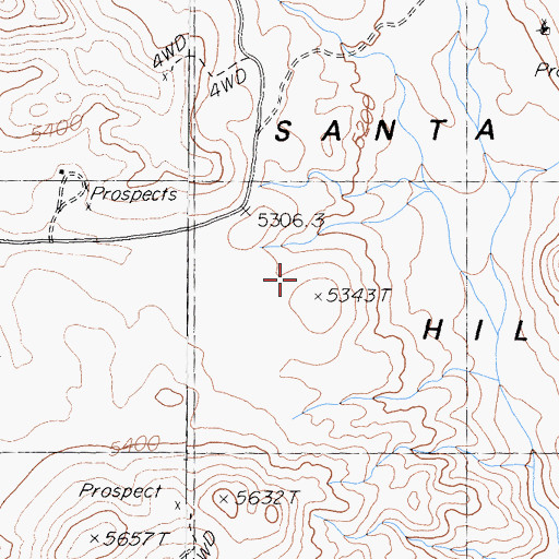 Topographic Map of Santa Rosa Hills, CA