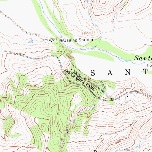 Topographic Map of Santa Rosa Park, CA