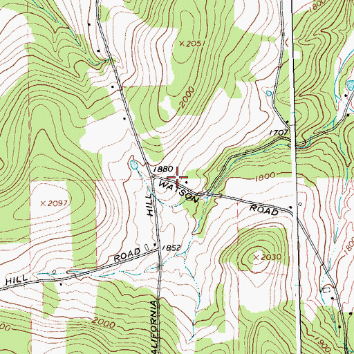 Topographic Map of California Mill School (historical), NY