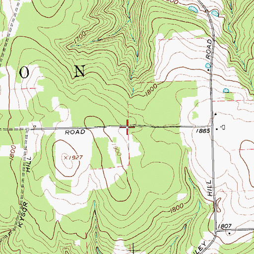 Topographic Map of Kysor Hill School (historical), NY