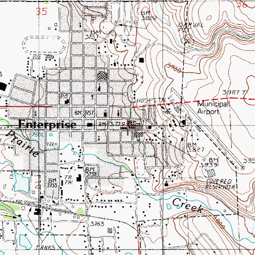 Topographic Map of Enterprise Elementary School, OR