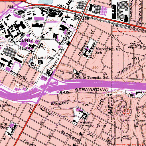 Topographic Map of Santa Teresita School, CA
