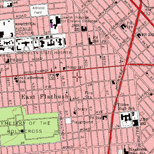 Topographic Map of Rugby Theatre (historical), NY