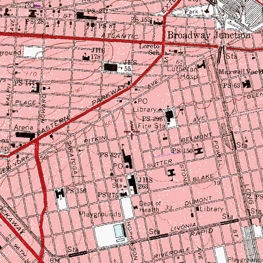 Topographic Map of Select Theater (historical), NY