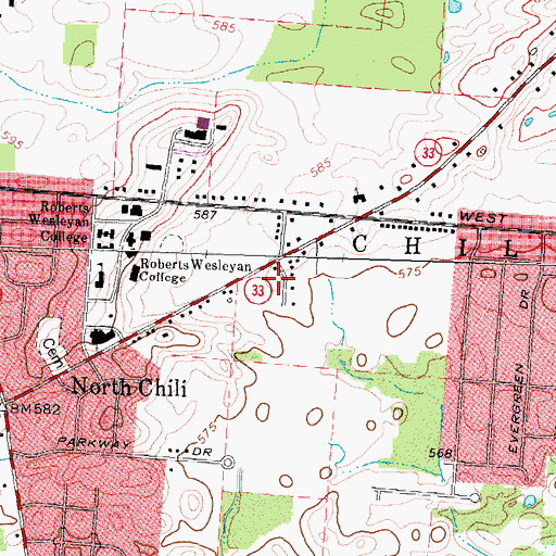 Topographic Map of Chesbro Center, NY