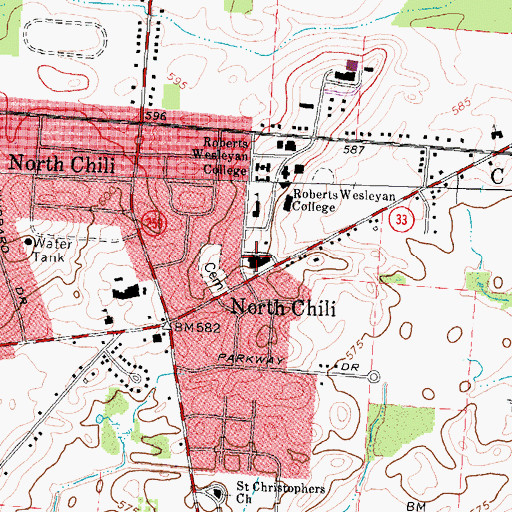 Topographic Map of Pearce Memorial Church, NY
