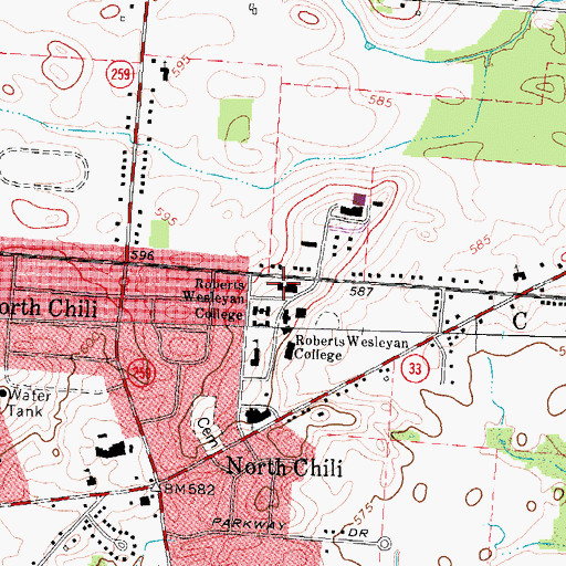 Topographic Map of Miner Hall, NY