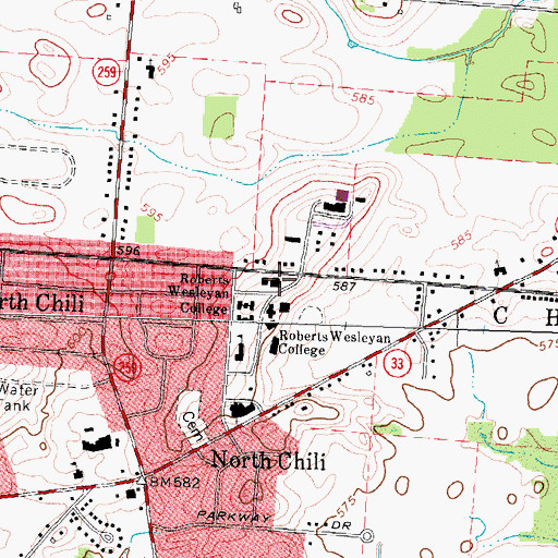 Topographic Map of Garlock Dining Commons, NY
