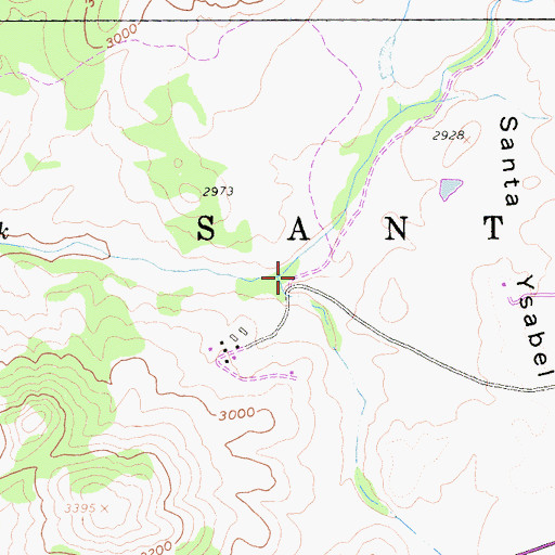 Topographic Map of Santa Ysabel Valley, CA