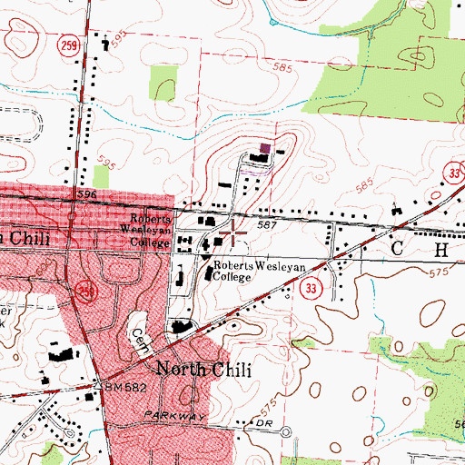 Topographic Map of Rinker Community Service Center, NY