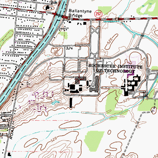 Topographic Map of James E Booth Fine Arts Building, NY