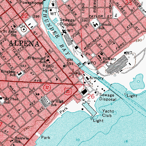 Topographic Map of First Congregational United Church of Christ, MI