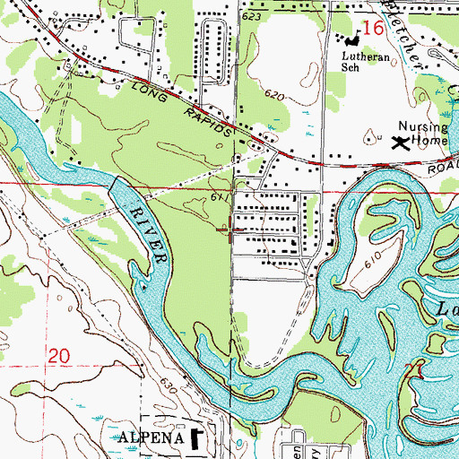 Topographic Map of Word of Life Baptist Church, MI