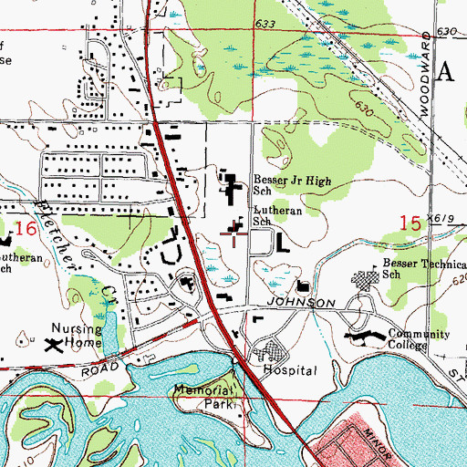 Topographic Map of Immanuel Lutheran Church, MI