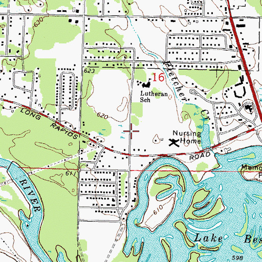 Topographic Map of Alpena Baptist Church, MI