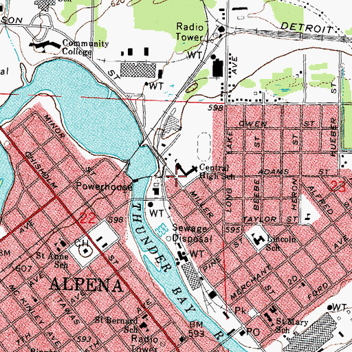 Topographic Map of River of Life Christian Church, MI