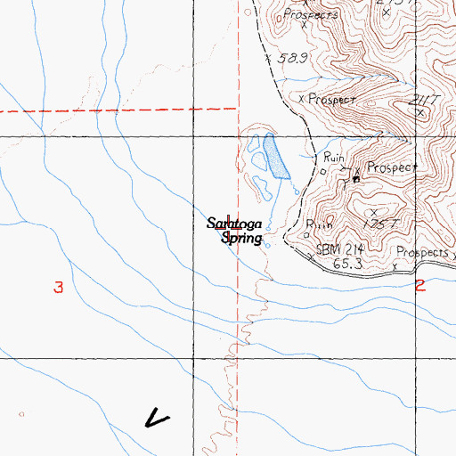 Topographic Map of Saratoga Spring, CA