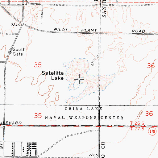 Topographic Map of Satellite Lake, CA