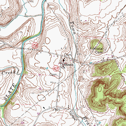 Topographic Map of Antioch Church (historical), KY