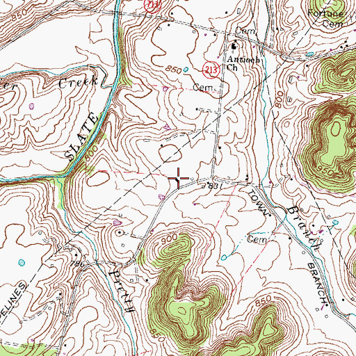Topographic Map of Antioch School (historical), KY
