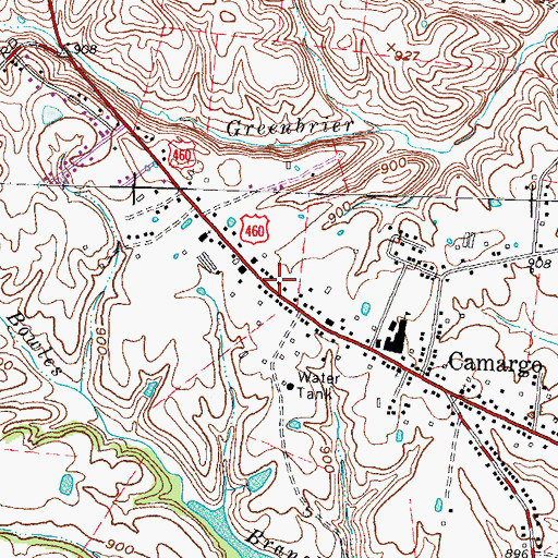Topographic Map of Camargo Post Office (historical), KY