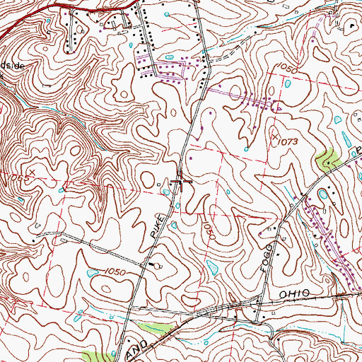 Topographic Map of Emanuel Baptist Church, KY