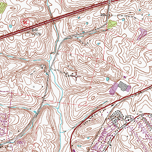 Topographic Map of Enoch Smith Cemetery, KY