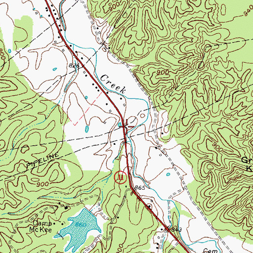 Topographic Map of Faith Pentecostal Church, KY
