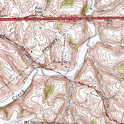 Topographic Map of Ferguson Cemetery, KY